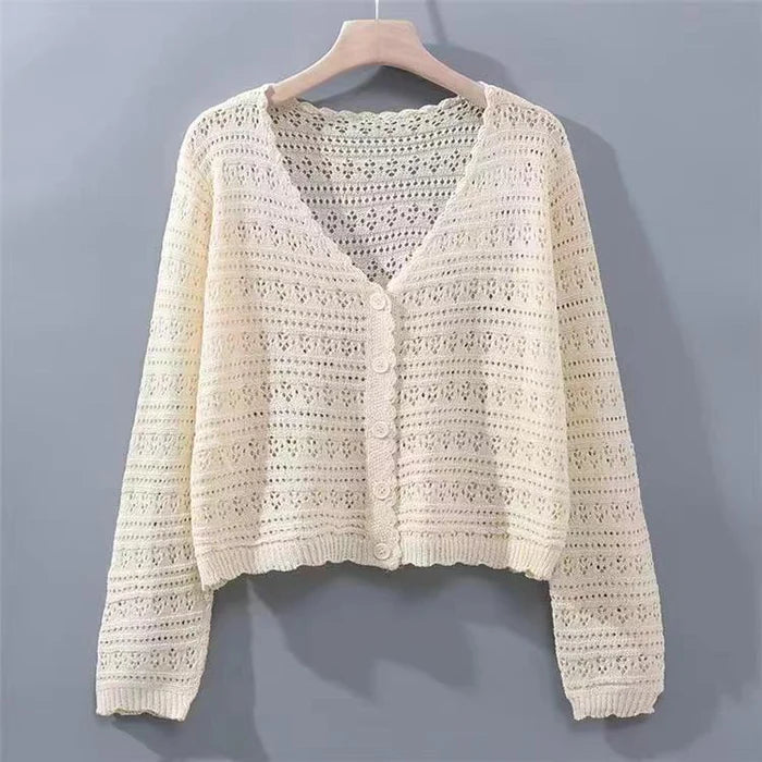 V Neck Knit Cardigan