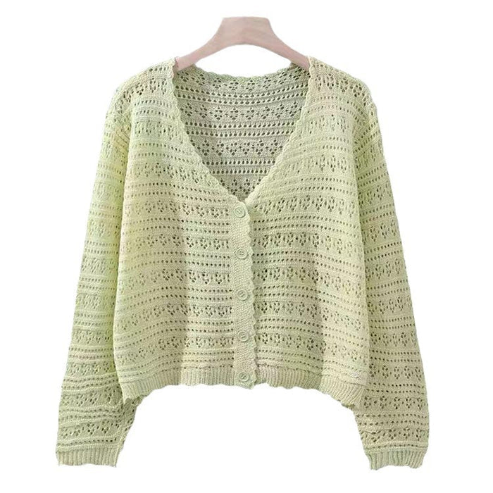 V Neck Knit Cardigan